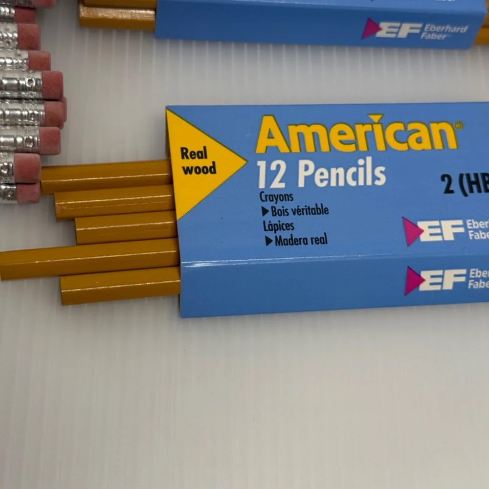 53 Eberhard Faber Real Wood American No. 2 Pencils Yellow HB Vintage New Stock